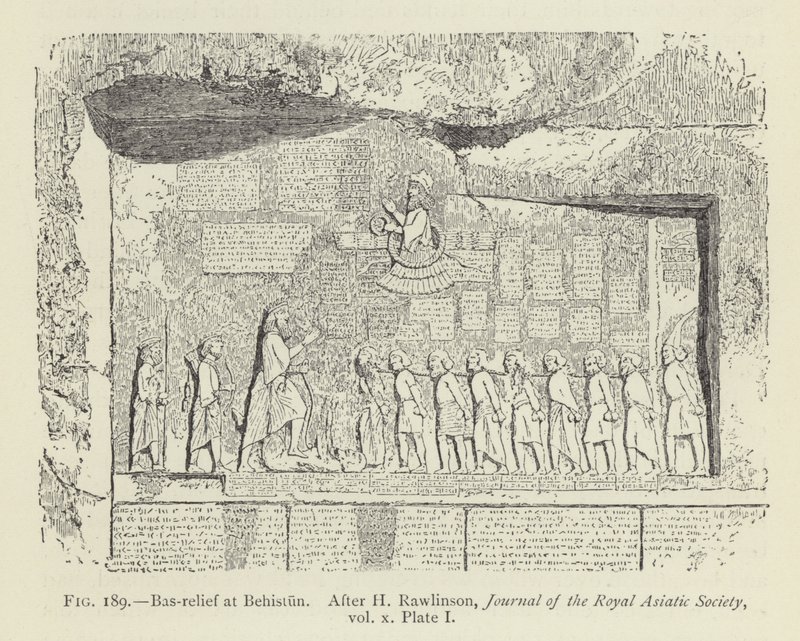 Bas-relief ved Behistun af French School