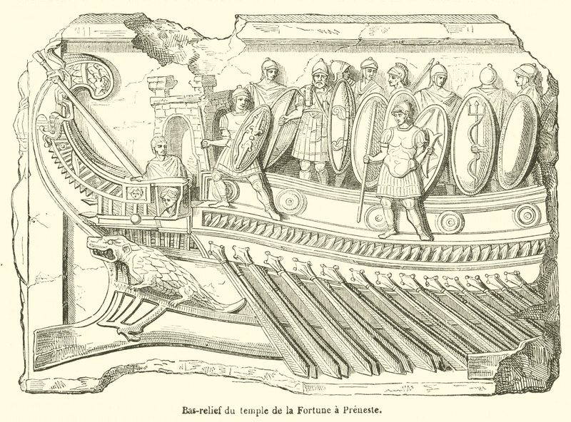 Basrelief af Lykketemplet ved Preneste (gravering) af French School