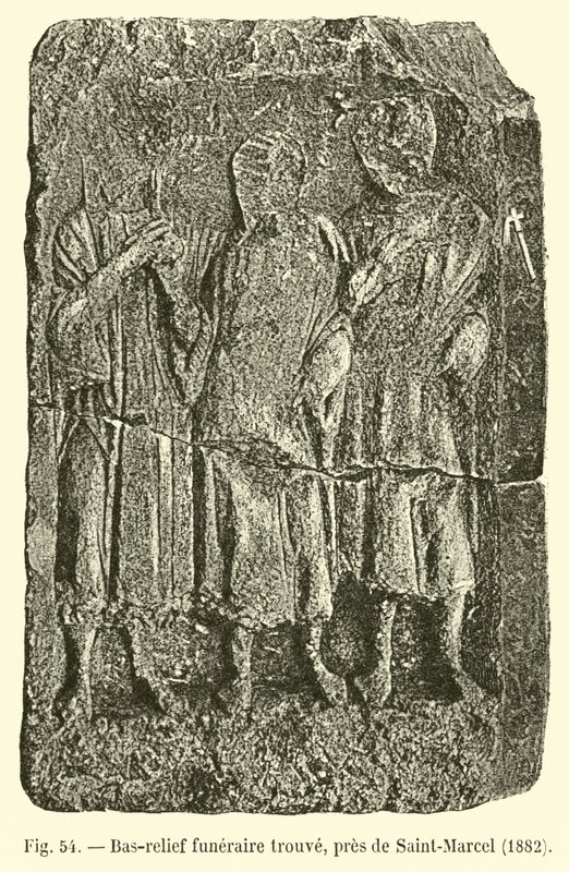 Begravelsesbas-relief fundet nær Saint-Marcel, 1882 af French School