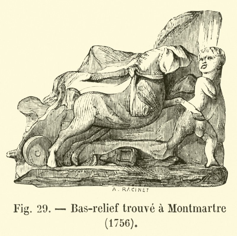 Bas-relief fundet i Montmartre, 1756 af French School