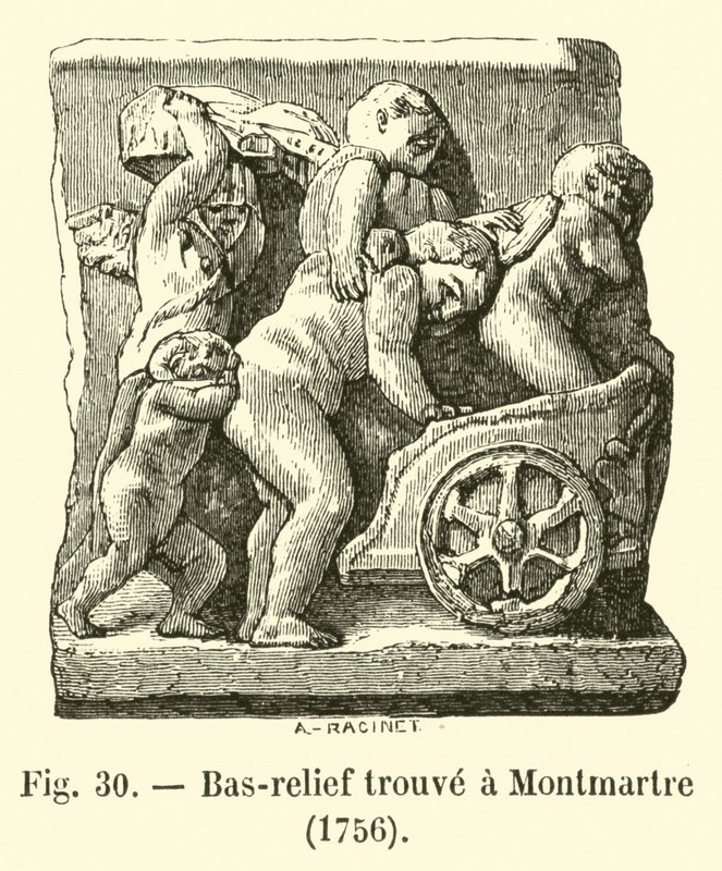 Bas-relief fundet i Montmartre, 1756 af French School