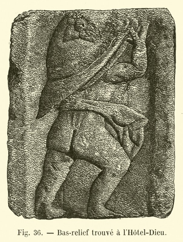Bas-relief fundet på Hotel-Dieu af French School