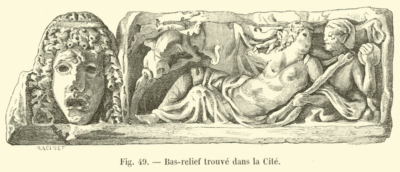 Bas-relief fundet i Byen af French School