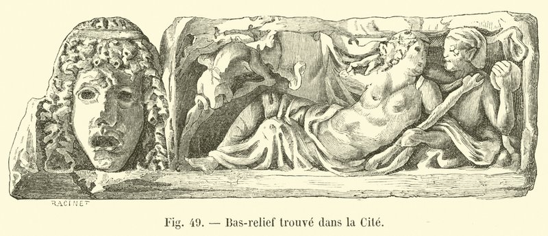 Bas-relief fundet i Byen af French School