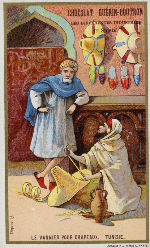 Kurvehattemager, Tunesien (chromolitho) af French School