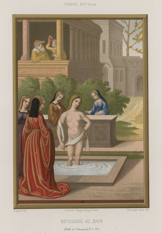 Bathsheba badning af French School