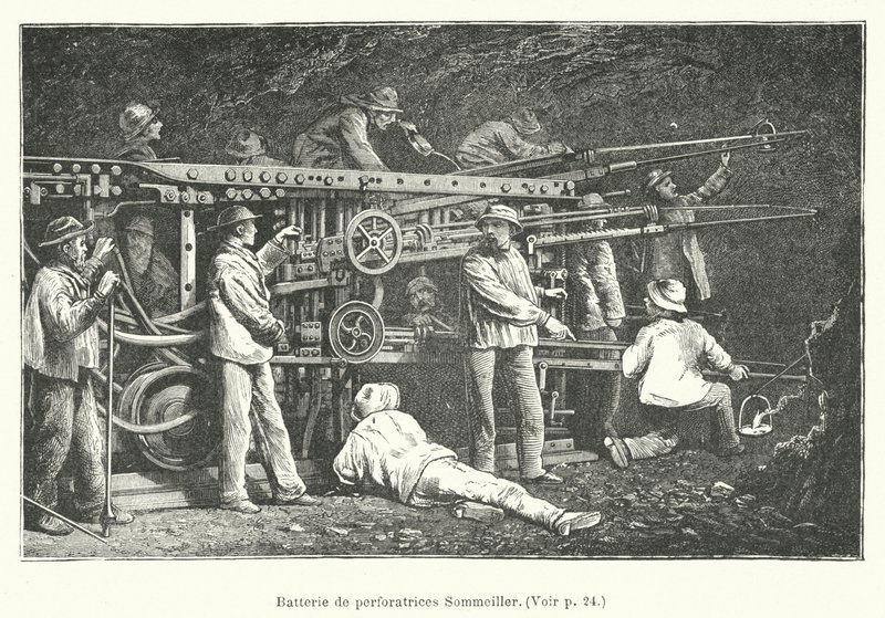 Sommeiller punch batteri (gravering) af French School