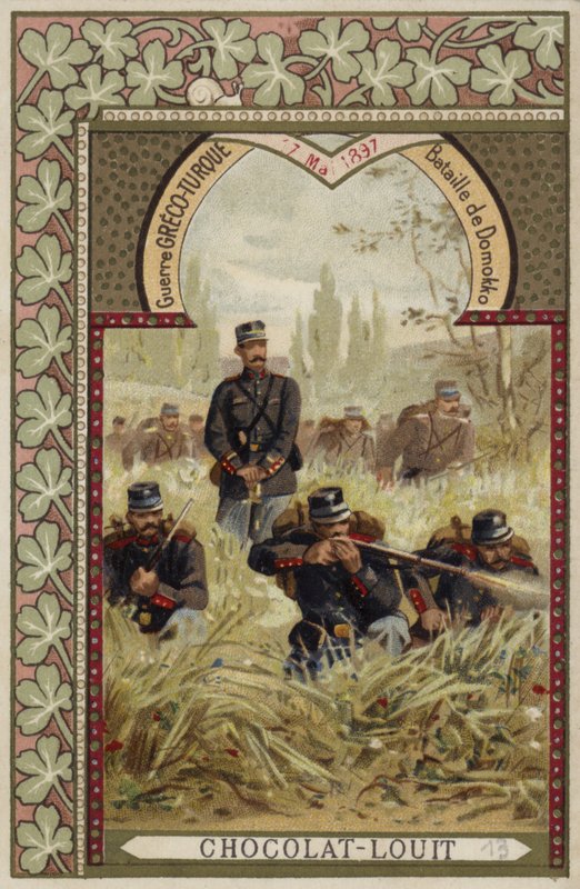 Slaget ved Domokos, græsk-tyrkisk krig, 17. maj 1897 af French School