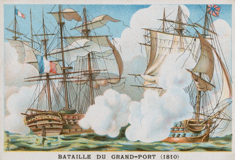 Slaget ved Grand Port, 1810 af French School