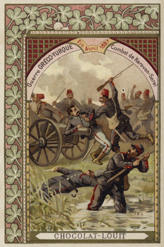 Slaget ved Karavan-Serai, græsk-tyrkisk krig, april 1897 af French School
