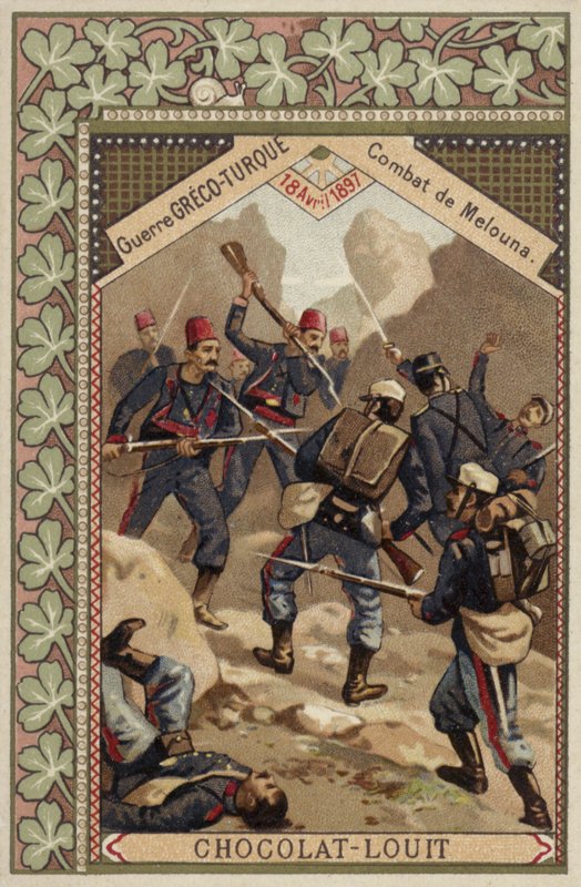 Slaget ved Melouna, græsk-tyrkisk krig, 18. april 1897 af French School
