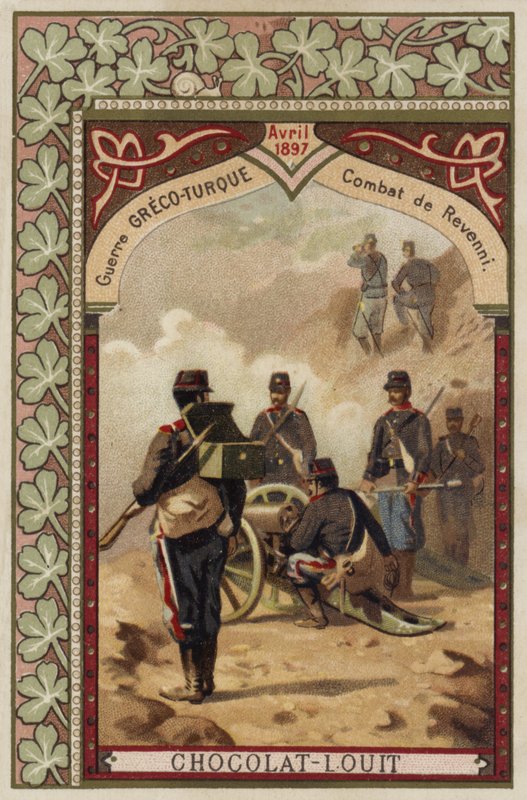 Slaget ved Revenni, græsk-tyrkisk krig, april 1897 af French School