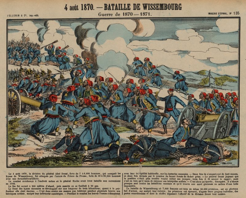 Belejring og bombardement af Strasbourg, fransk-preussisk krig, august-september 1870 (farvet gravering) af French School