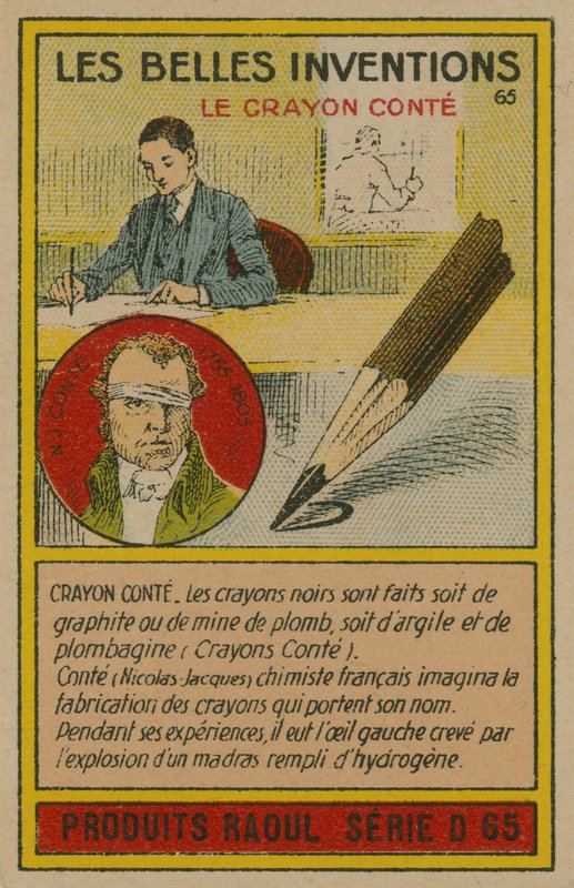 Smukt opfindelseskort, Conte farveblyant af French School