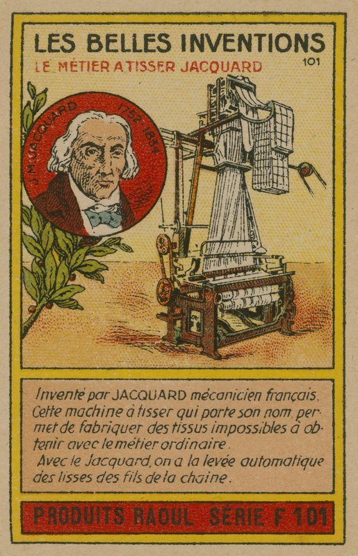 Smukt opfindelseskort, Jacquard væv af French School