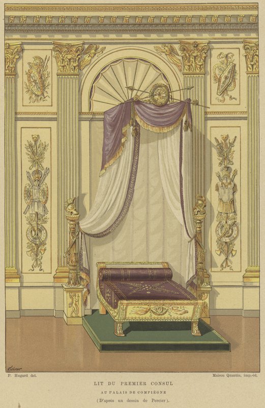 Seng af Napoleon Bonaparte, da den første konsul, Palace of Compiegne, Frankrig af French School