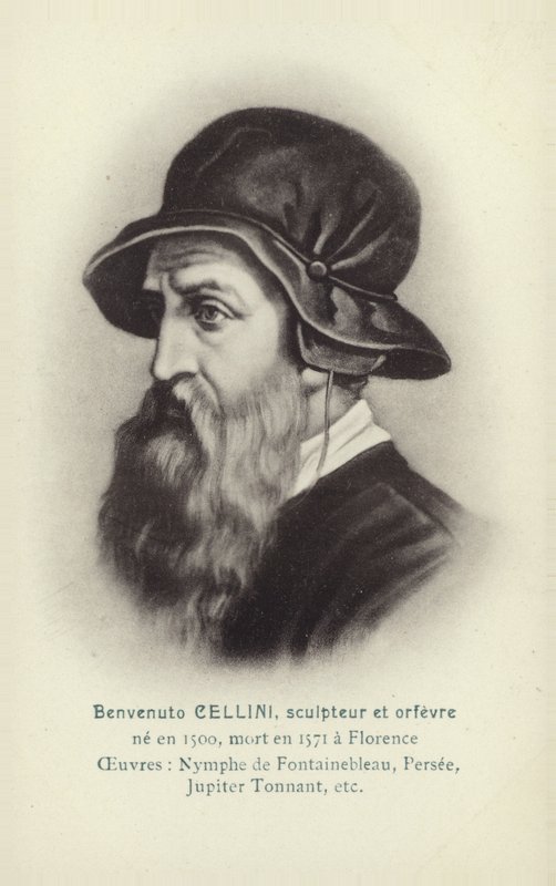 Benvenuto Cellini, italiensk billedhugger og guldsmed (litografi) af French School