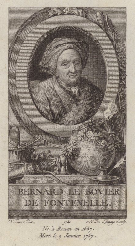 Bernard Le Bovier de Fontenelle, fransk forfatter (gravering) af French School