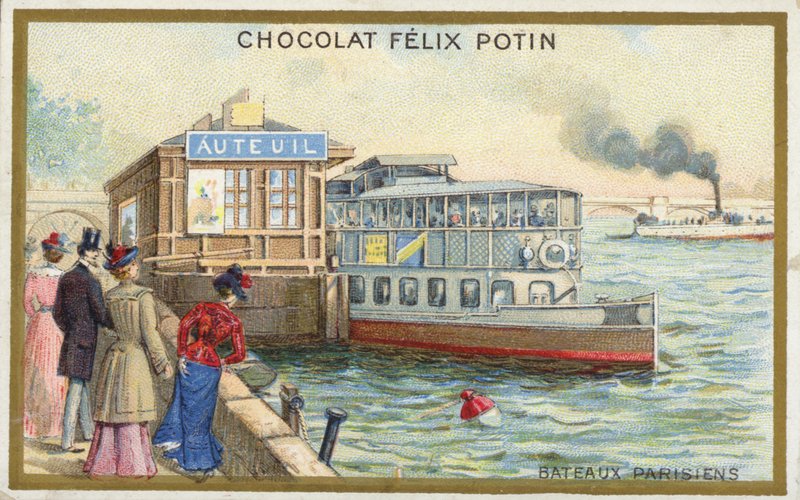 Både på floden Seinen, Paris af French School