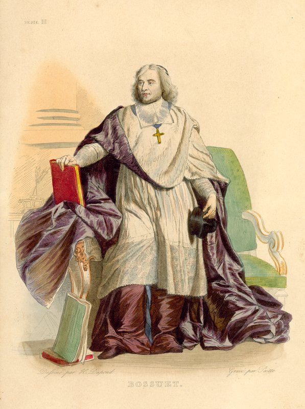 Bossuet (farvet gravering) af French School