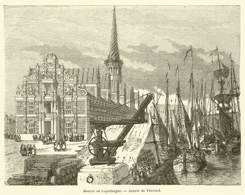 Københavns Fondsbørs (gravering) af French School
