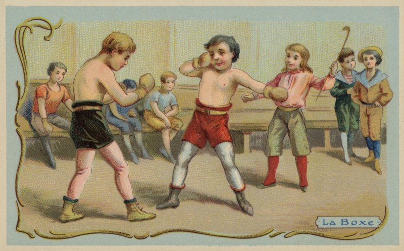 Boksning (chromolitho) af French School