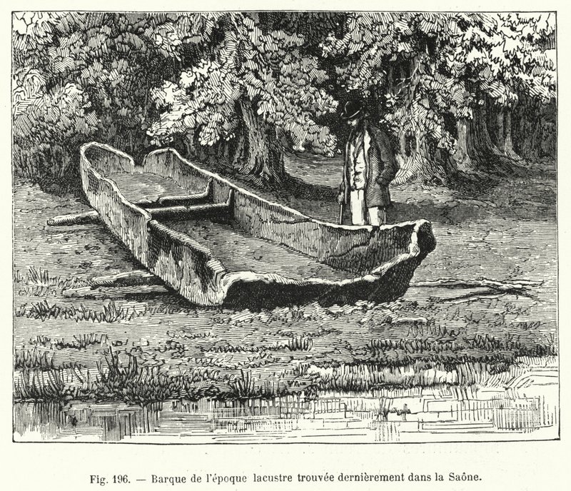 Braque fra den lakustrine periode for nylig fundet i Saone (gravering) af French School