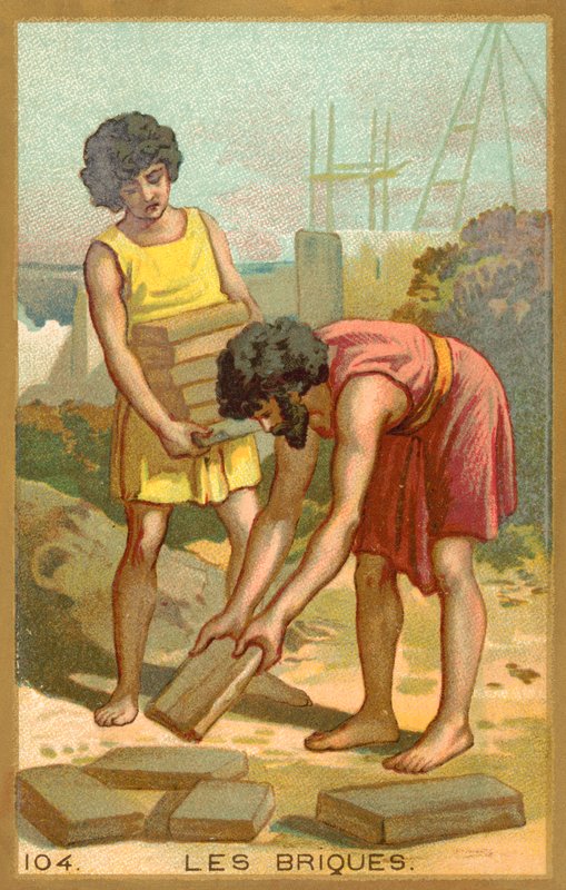Mursten (chromolitho) af French School