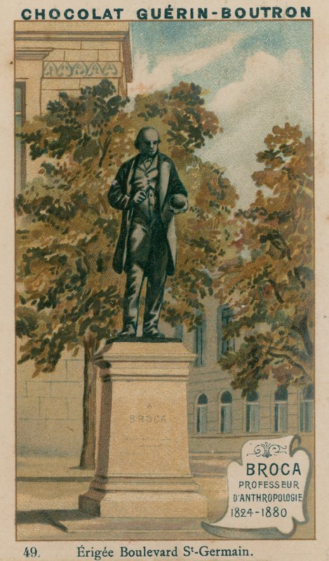 Broca, professor i antropologi, 1824-1880, Erigee Boulevard St-Germain af French School