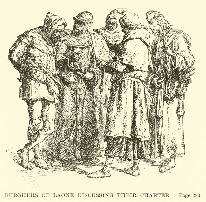 Borgere i Laone diskuterer deres charter af French School