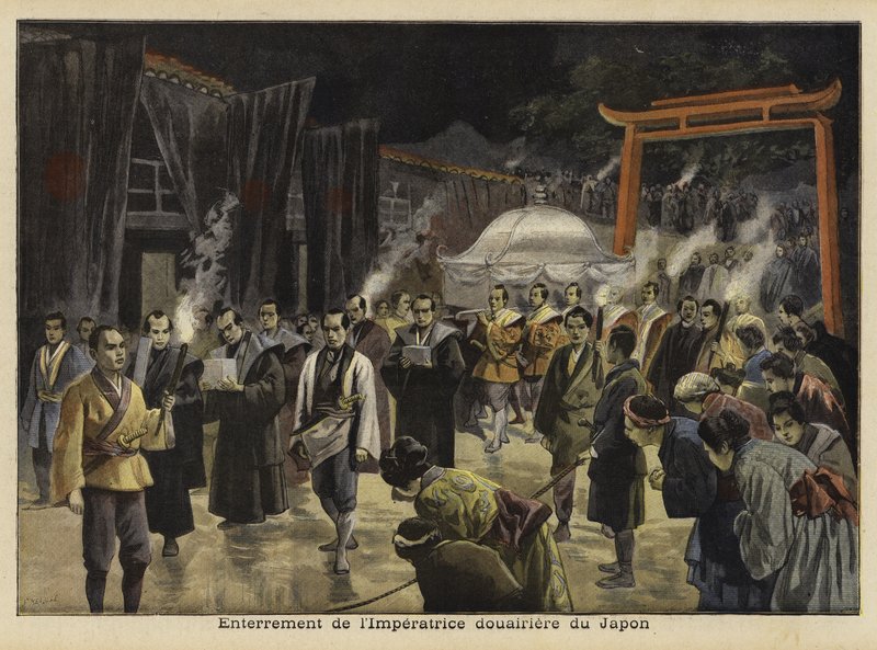 Begravelse af enkekejserinde af Japan, 1897 af French School