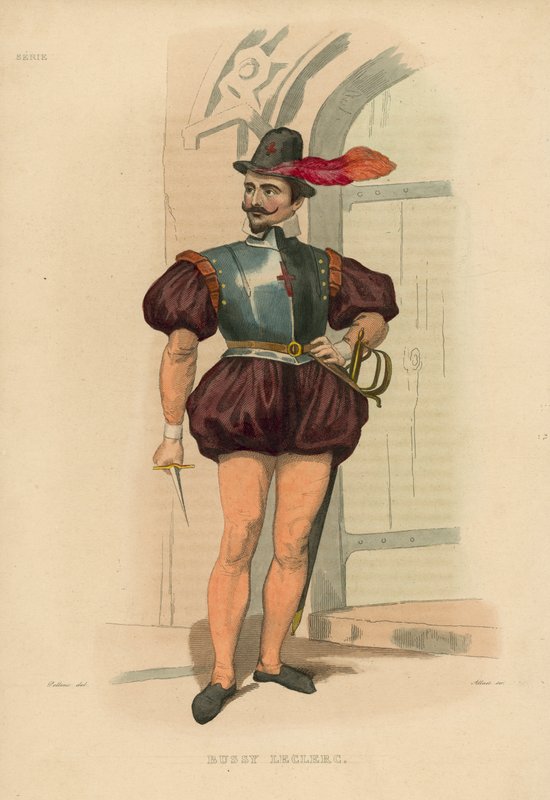 Bussy Leclerc (farvet gravering) af French School