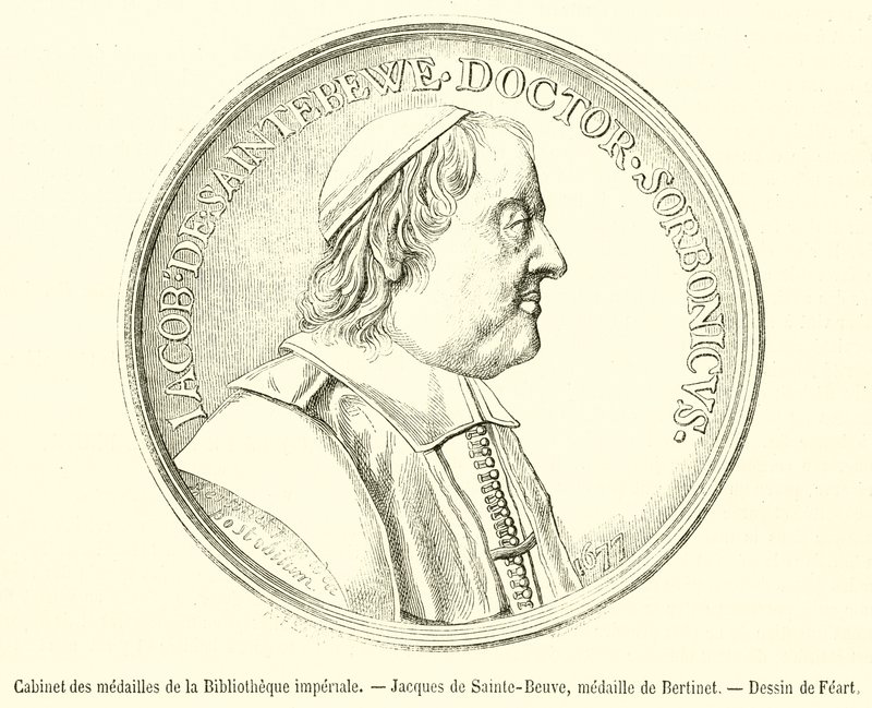 Kabinet med medaljer fra det kejserlige bibliotek, Jacques de Sainte-Beuve, medalje af Bertinet (gravering) af French School