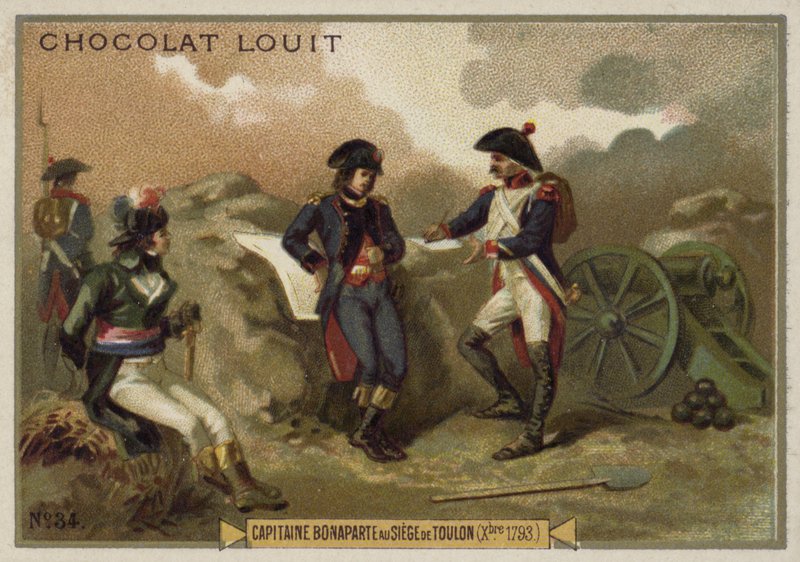 Kaptajn Napoleon Bonaparte ved belejringen af Toulon, franske revolutionskrige, december 1793 af French School