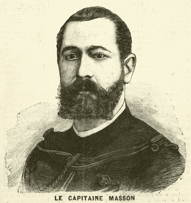 Kaptajn Pierre Masson, fransk soldat og opdagelsesrejsende (gravering) af French School