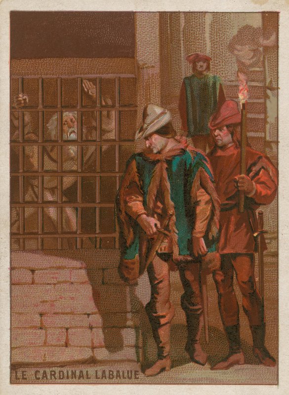 Kardinal Jean La Balue i fængsel i 1469 af French School