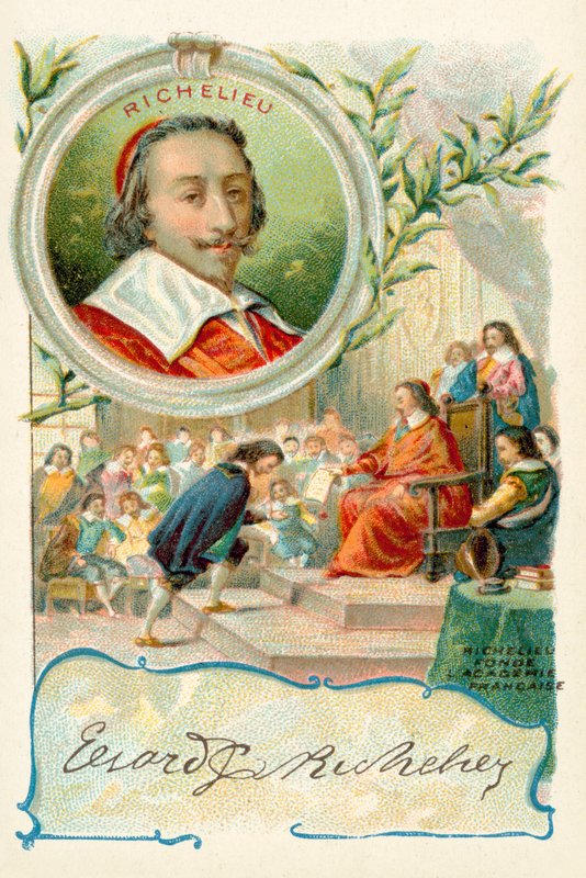 Kardinal Richelieu grundlægger Academie Francaise af French School
