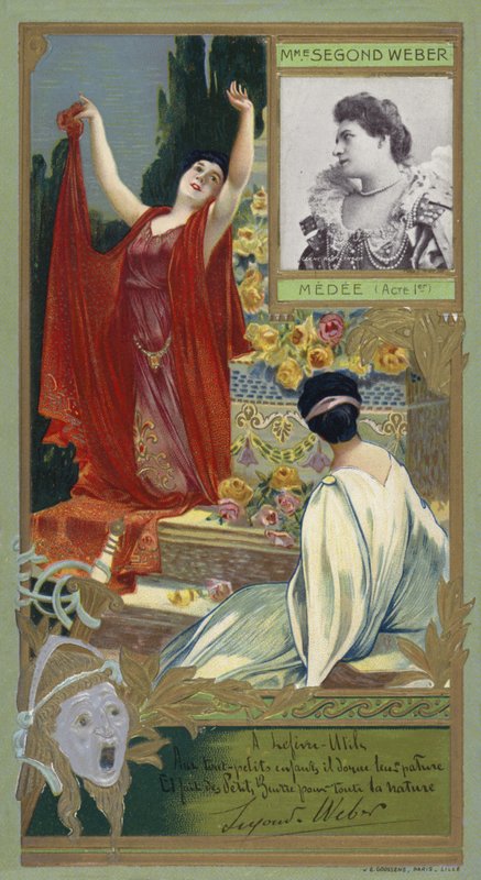 Caroline-Eugenie Segond-Weber, fransk skuespillerinde (chromolitho) af French School