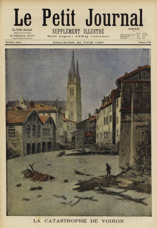 Katastrofale oversvømmelser i Voiron, Frankrig, 1897 af French School