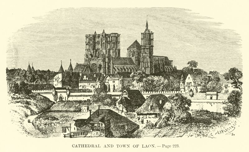 Katedralen og byen Laon af French School