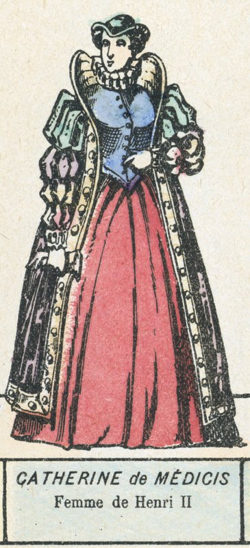 Catherine de Medici, Femme de Henri II (farvet gravering) af French School