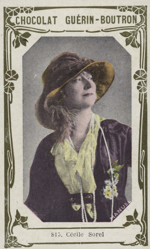 Cecile Sorel (farvet foto) af French School