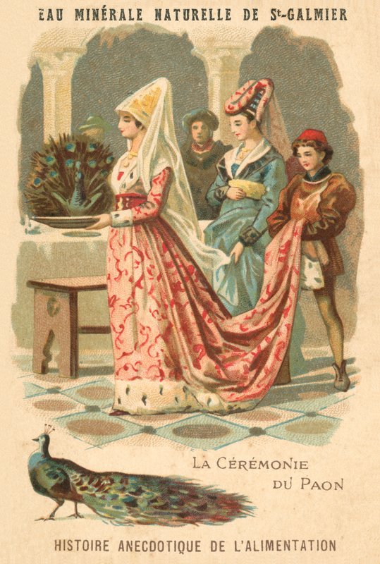 Påfuglens ceremoni (chromolitho) af French School