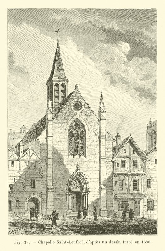 Saint-Leufroy Kapel; fra en tegning sporet i 1680 af French School