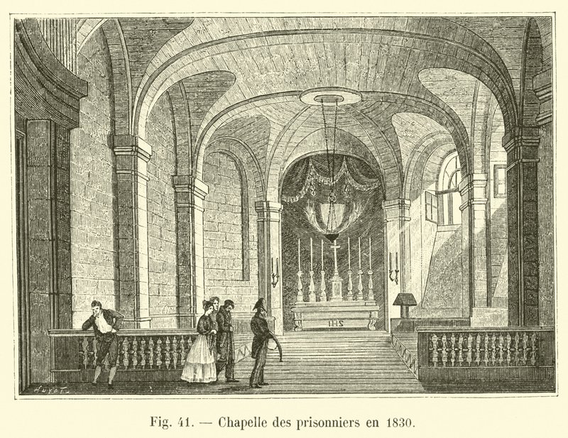 Fangernes Kapel i 1830 af French School