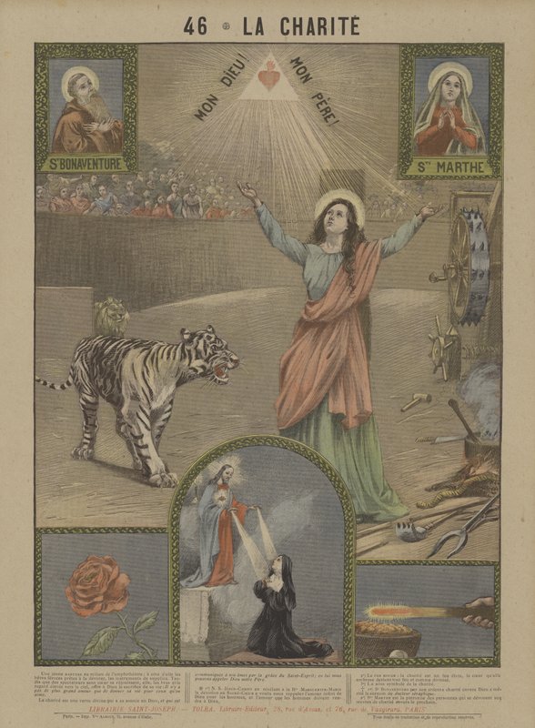 Charity (farve litho) af French School