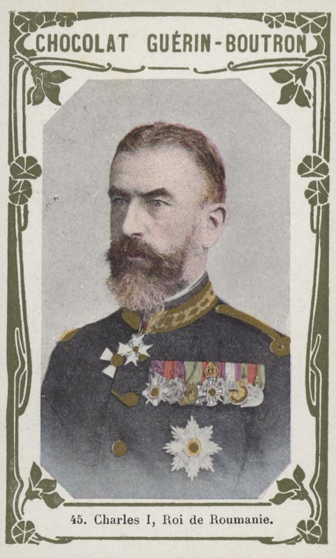 Charles I, konge af Rumænien (farvet foto) af French School