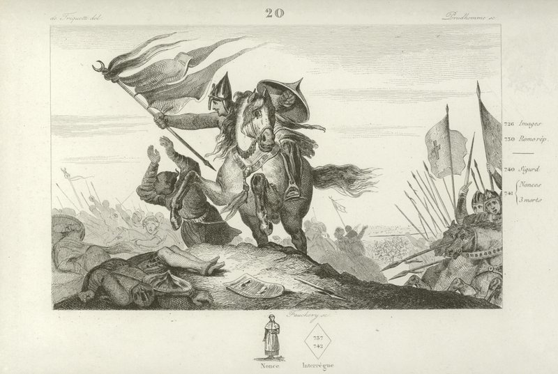 Charles Martel at the Battle of Tours, 732  af French School