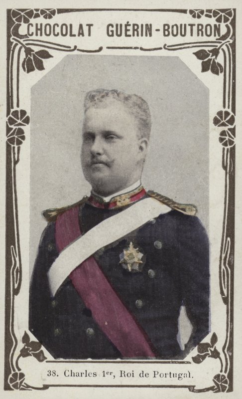 Charles I, konge af Portugal (farvet foto) af French School