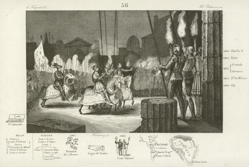 Charles VIII of France entering Rome in triumph, 1494  af French School
